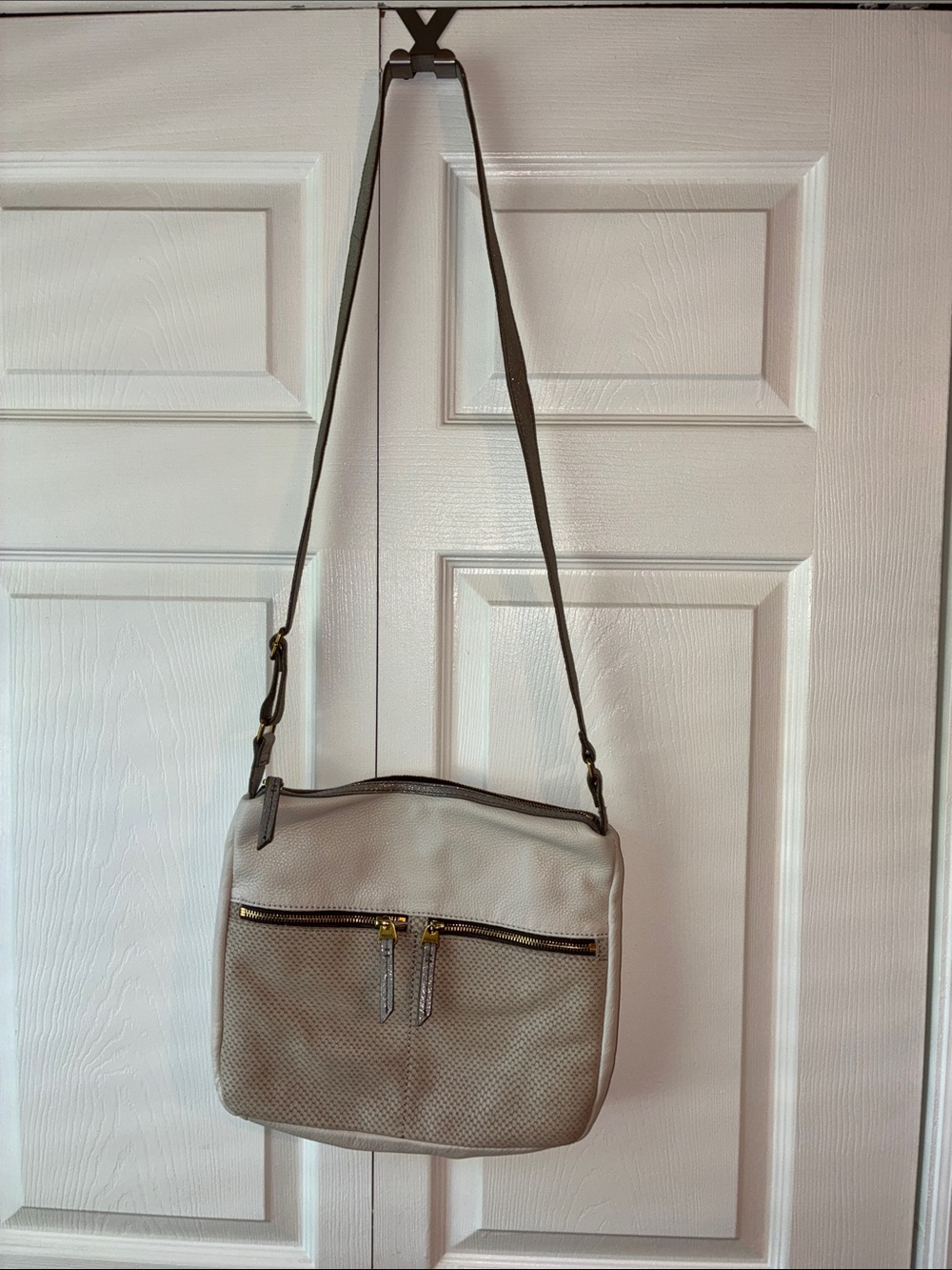 Fossil Beige/Taupe Crossbody Messenger Bag